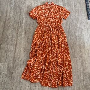 Burnt Orange Floral Dress